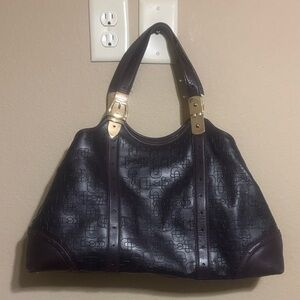 Authentic Gucci Horsebit Embossed Leather Shoulder Bag